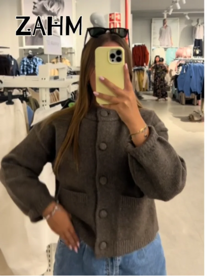 Classic Knit Cardigan with Pockets