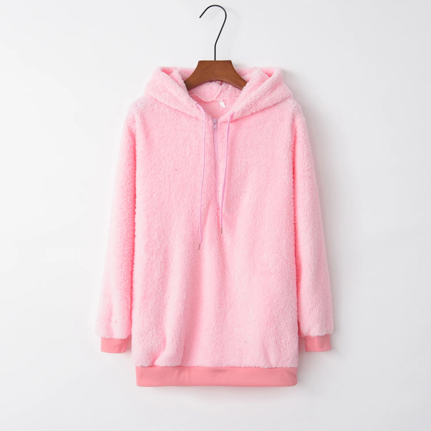 Long-Sleeve Hooded Knit Coat