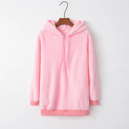 Long-Sleeve Hooded Knit Coat