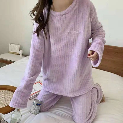 Coral Velvet Winter Pyjama Set