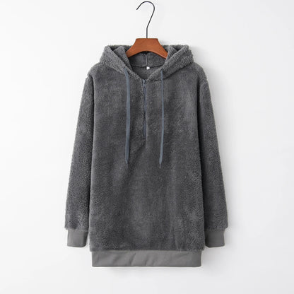 Long-Sleeve Hooded Knit Coat