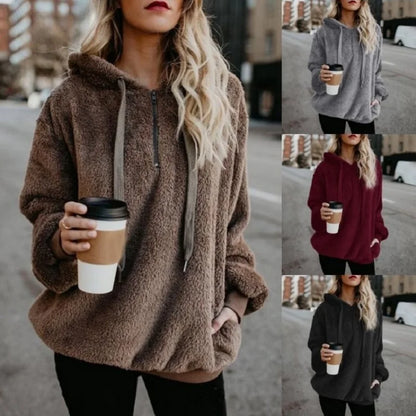 Long-Sleeve Hooded Knit Coat