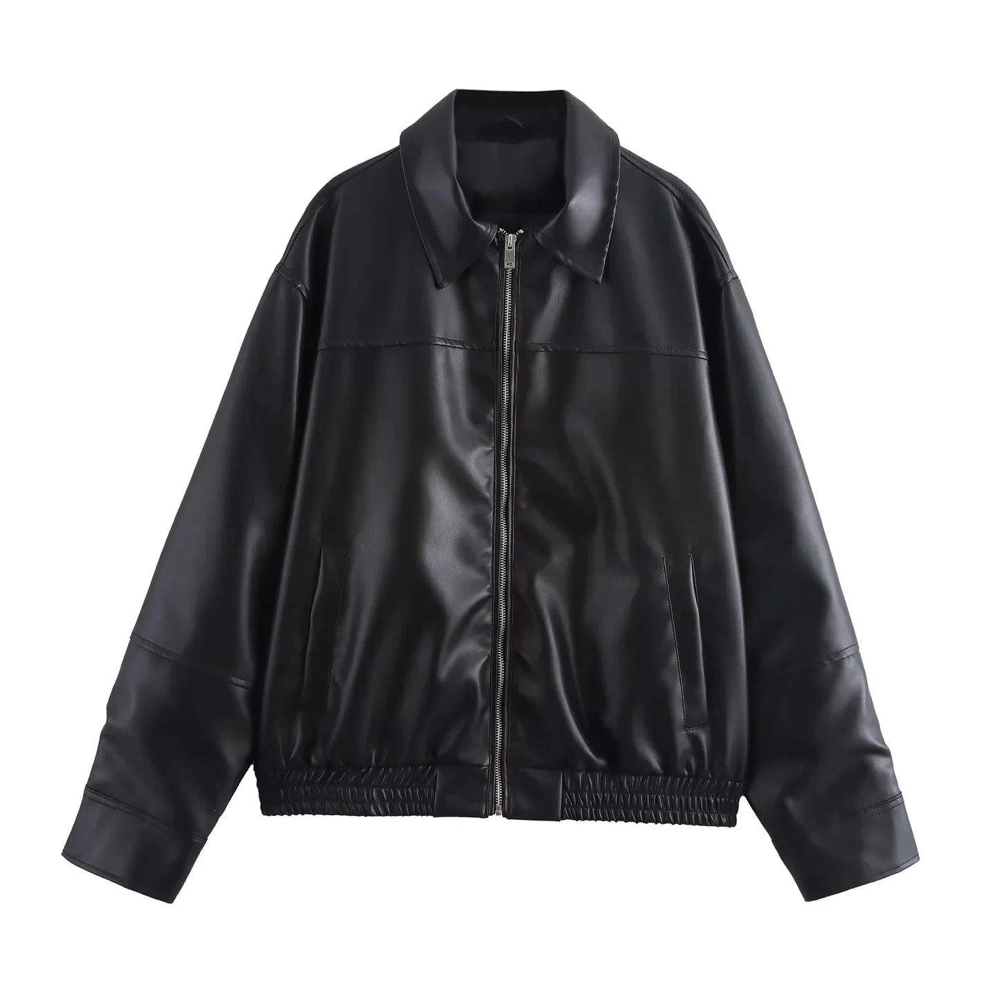 Faux Leather Zip Jacket