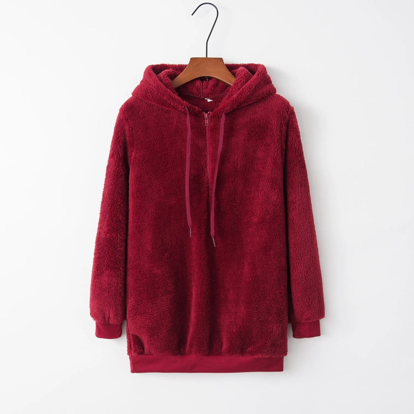 Long-Sleeve Hooded Knit Coat