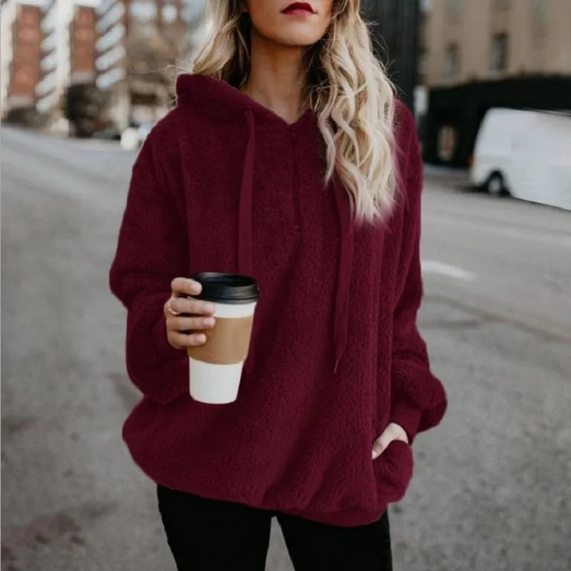 Long-Sleeve Hooded Knit Coat