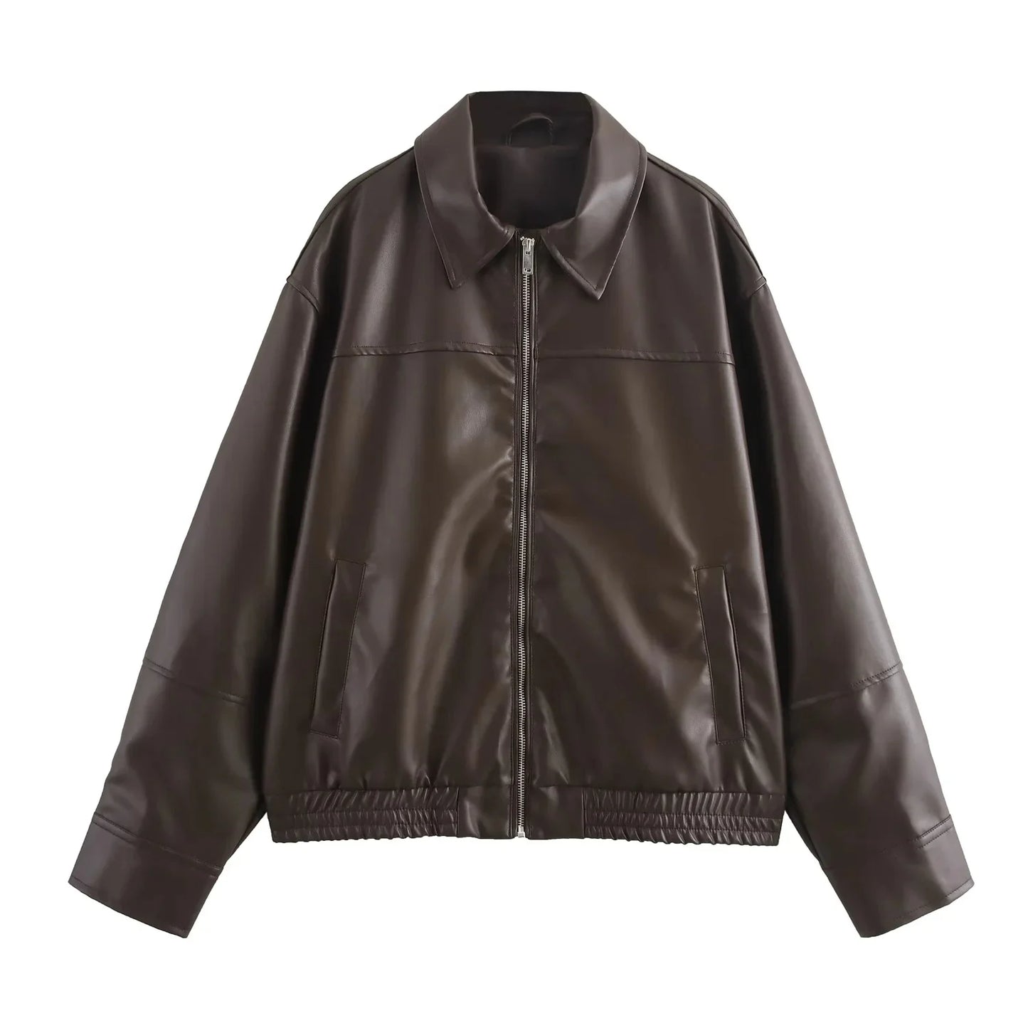 Faux Leather Zip Jacket