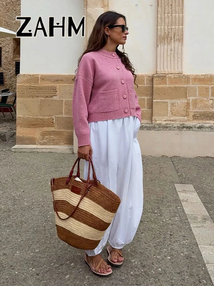 Classic Knit Cardigan with Pockets