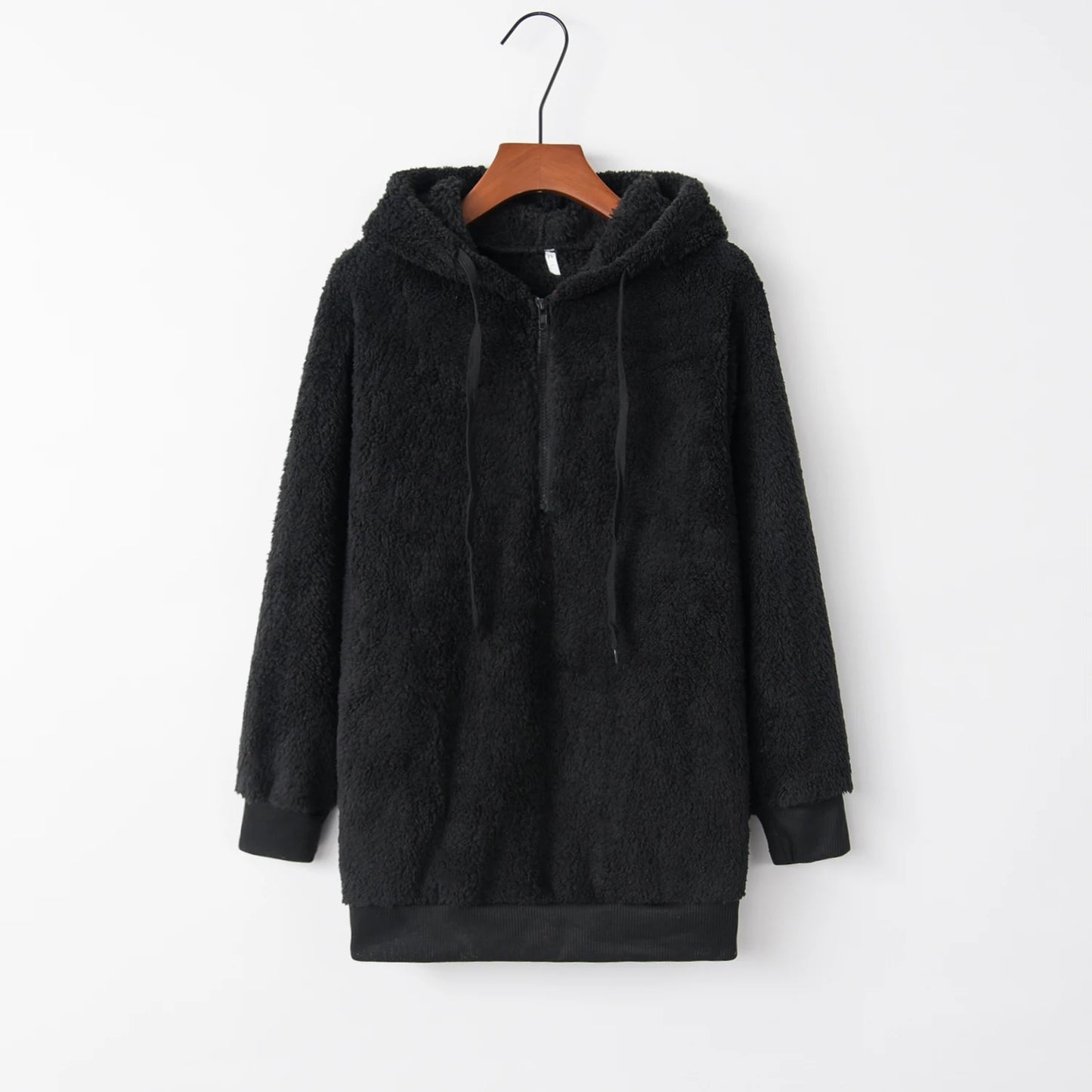 Long-Sleeve Hooded Knit Coat