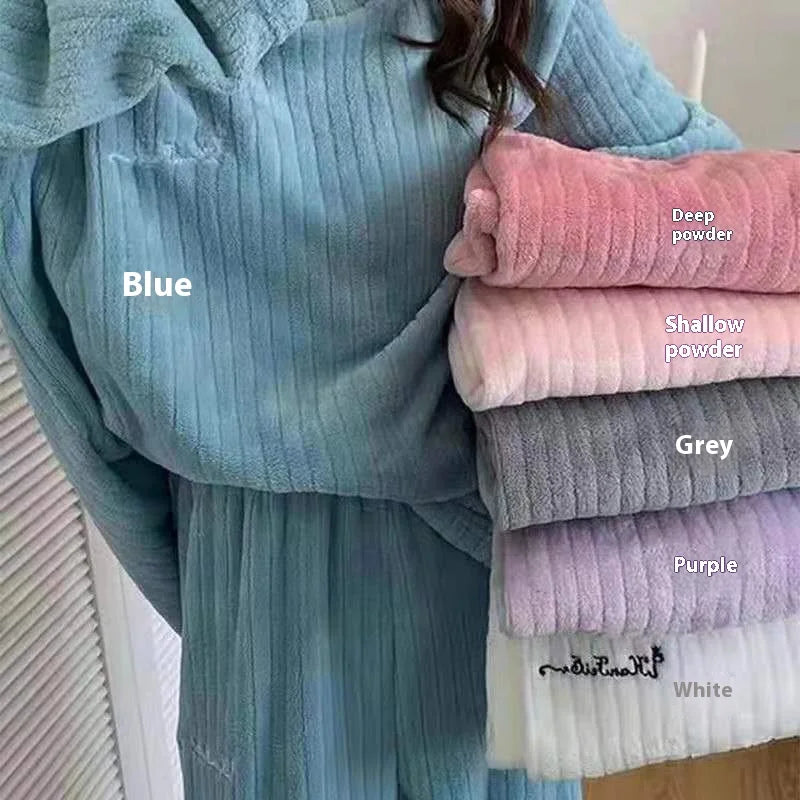 Coral Velvet Winter Pyjama Set