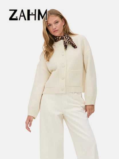 Classic Knit Cardigan with Pockets