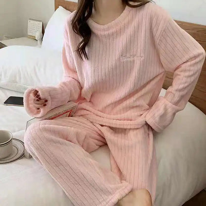Coral Velvet Winter Pyjama Set