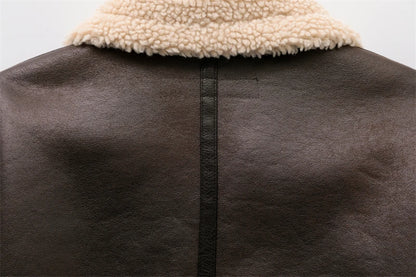Faux Shearling Belted Jacket