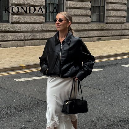 Faux Leather Zip Jacket