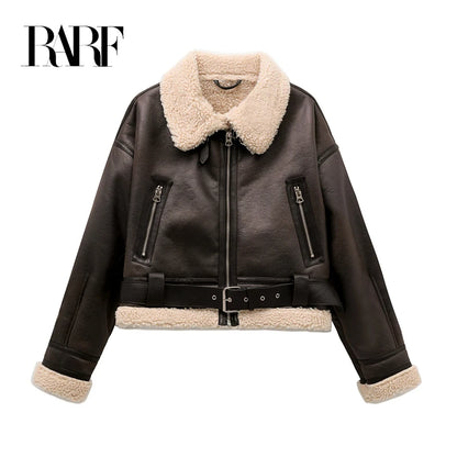 Faux Shearling Belted Jacket
