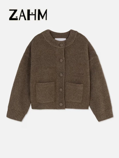 Classic Knit Cardigan with Pockets