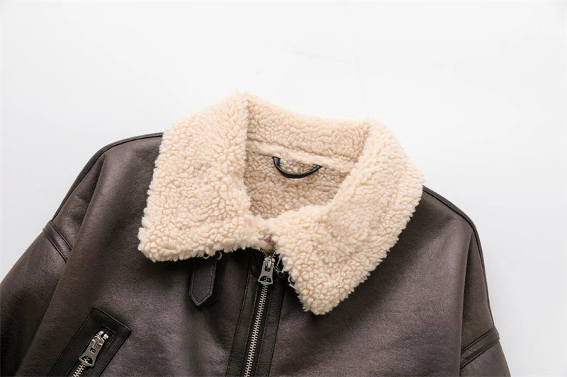 Faux Shearling Belted Jacket