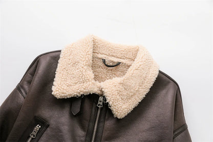 Faux Shearling Belted Jacket